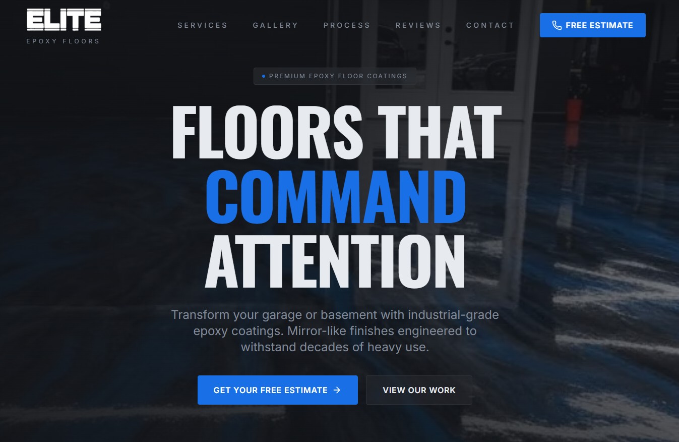 Diamond Floor Epoxy | FundyLogic AI-Ready website for an epoxy flooring company with lead generation