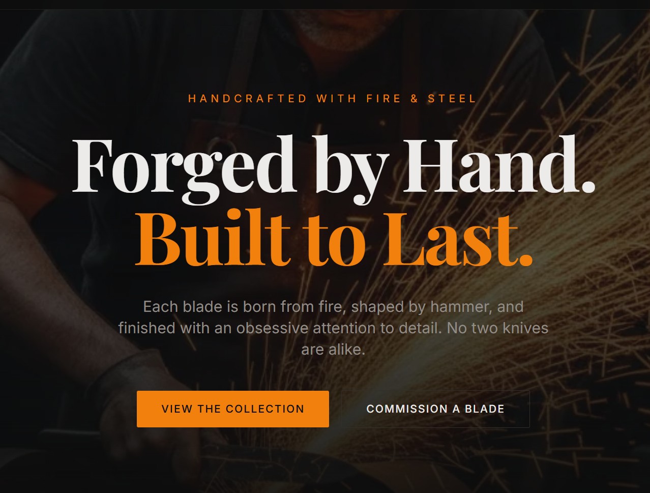 The Bespoke Knife Smith — FundyLogic custom website for a master bladesmith with gallery and inquiry system