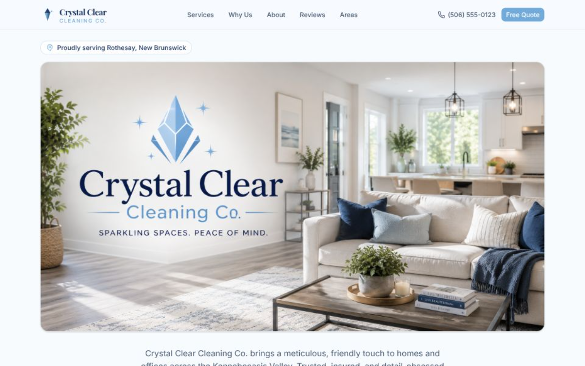 Crystal Clear Cleaning website